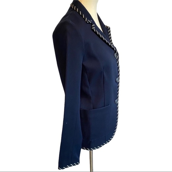NWT rag & bone Navy Blue Redgrave Whipstitch Cotton Blazer Size 6 - Picture 7 of 15
